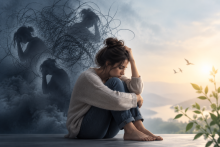 Szorongással és depresszív tünetekkel küzdő fiatal nő
